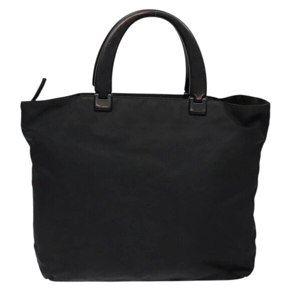 PRADA Hand Bag Nylon Black Silver Auth - Picture 1 of 16